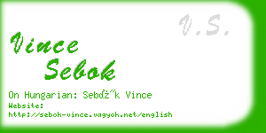 vince sebok business card